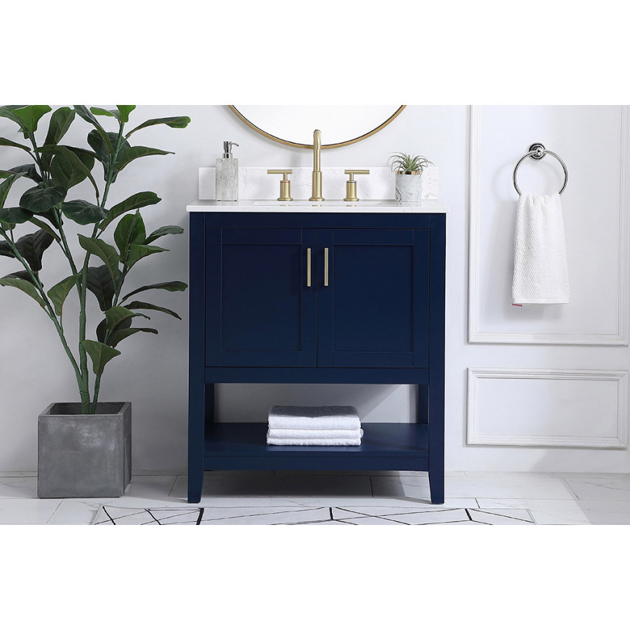 Elegant Bathroom Vanity - Blue (VF16030BL-BS)