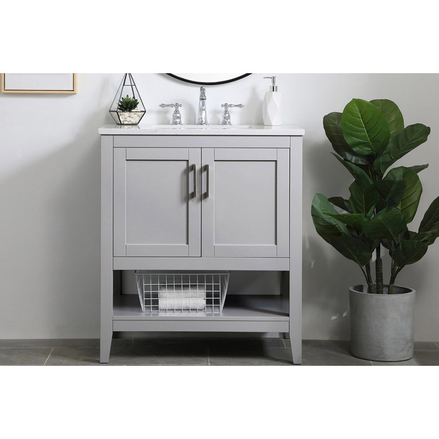 Elegant Bathroom Vanity - Gray (VF16030GR)