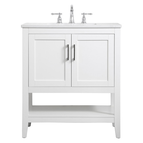 Elegant Bathroom Vanity - White (VF16030WH)