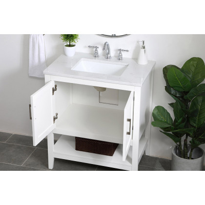 Elegant Bathroom Vanity - White (VF16030WH)