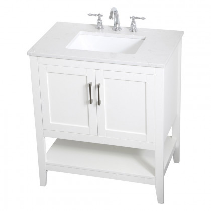 Elegant Bathroom Vanity - White (VF16030WH)