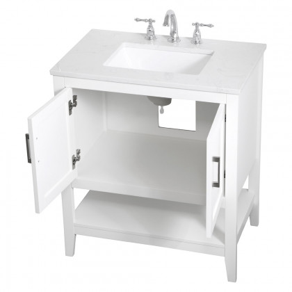 Elegant Bathroom Vanity - White (VF16030WH)