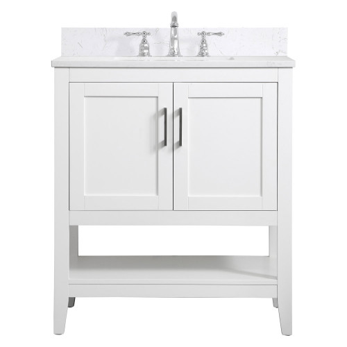 Elegant Bathroom Vanity - White (VF16030WH-BS)