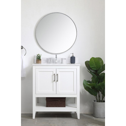 Elegant Bathroom Vanity - White (VF16030WH-BS)
