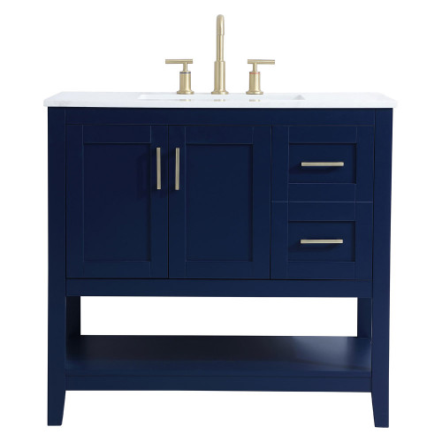 Elegant Bathroom Vanity - Blue (VF16036BL)