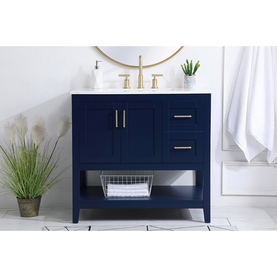 Elegant Bathroom Vanity - Blue (VF16036BL)