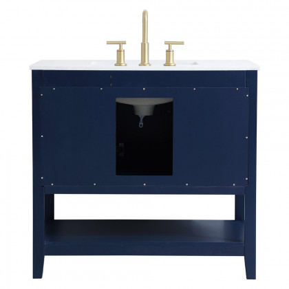 Elegant Bathroom Vanity - Blue (VF16036BL)