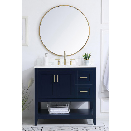 Elegant Bathroom Vanity - Blue (VF16036BL-BS)