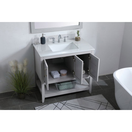 Elegant Bathroom Vanity - Gray (VF16036GR-BS)
