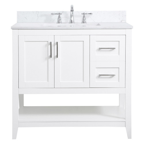 Elegant Bathroom Vanity - White (VF16036WH-BS)