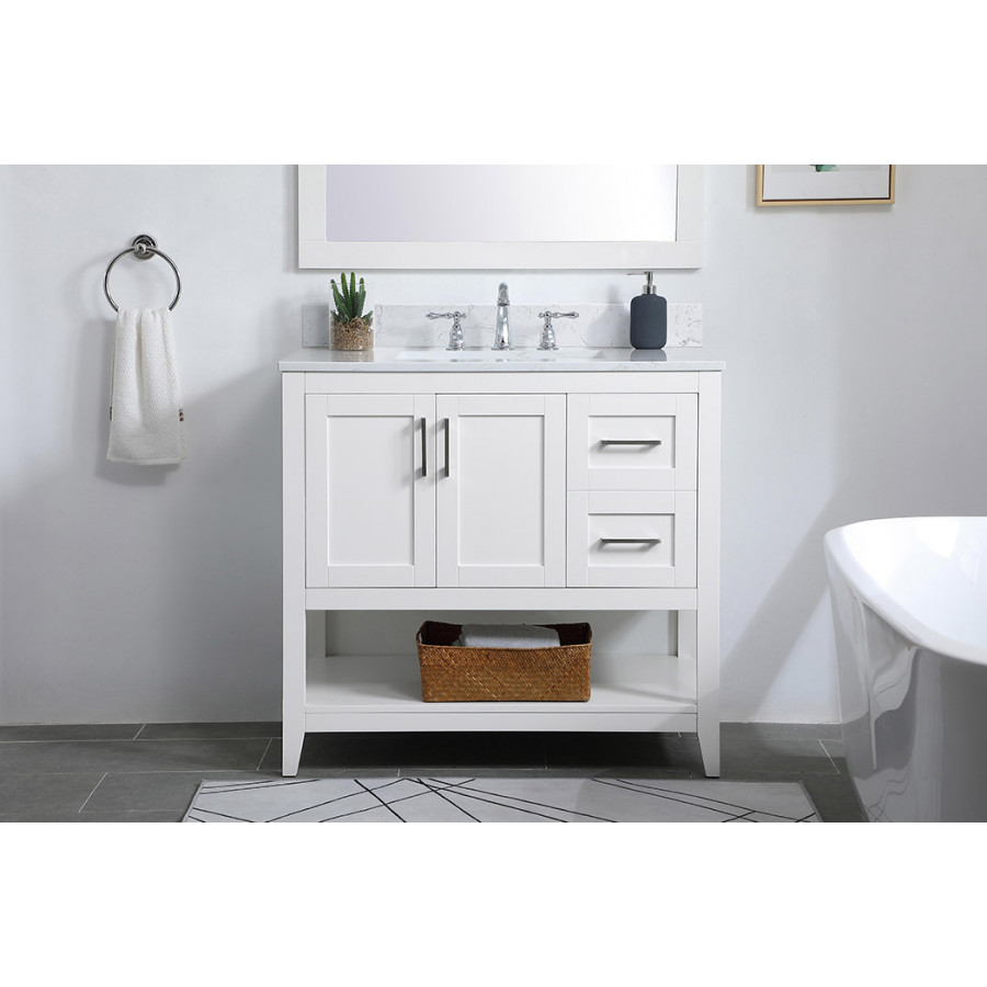Elegant Bathroom Vanity - White (VF16036WH-BS)