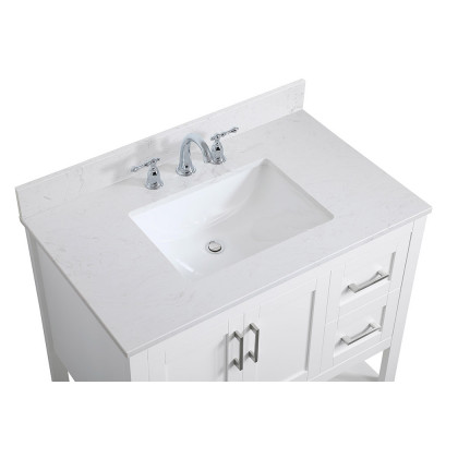 Elegant Bathroom Vanity - White (VF16036WH-BS)