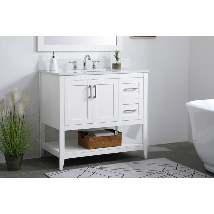 Elegant Bathroom Vanity - White (VF16036WH-BS)