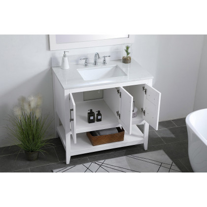 Elegant Bathroom Vanity - White (VF16036WH-BS)
