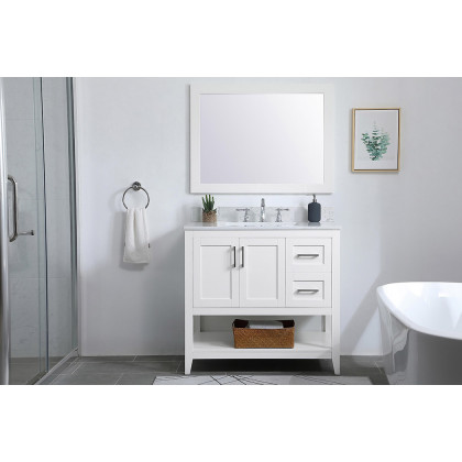 Elegant Bathroom Vanity - White (VF16036WH-BS)