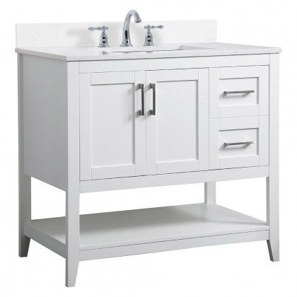 Elegant Bathroom Vanity - White (VF16036WH-BS)