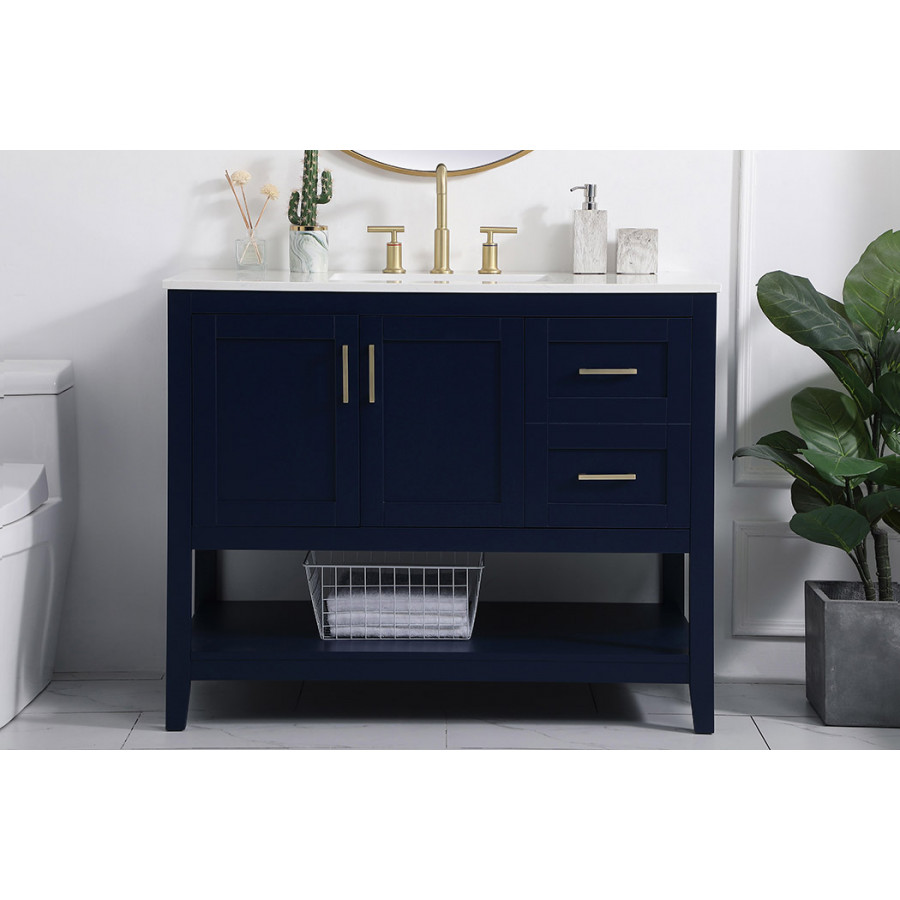 Elegant Bathroom Vanity - Blue (VF16042BL)