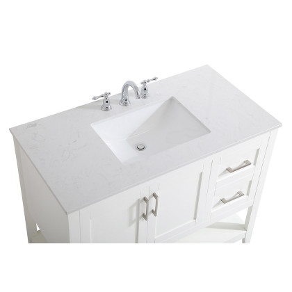 Elegant Bathroom Vanity - White (VF16042WH)