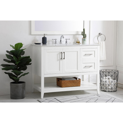 Elegant Bathroom Vanity - White (VF16042WH)