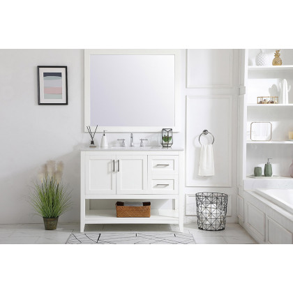 Elegant Bathroom Vanity - White (VF16042WH)