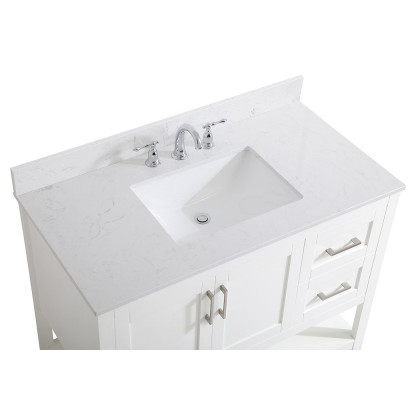 Elegant Bathroom Vanity - White (VF16042WH-BS)