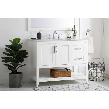 Elegant Bathroom Vanity - White (VF16042WH-BS)
