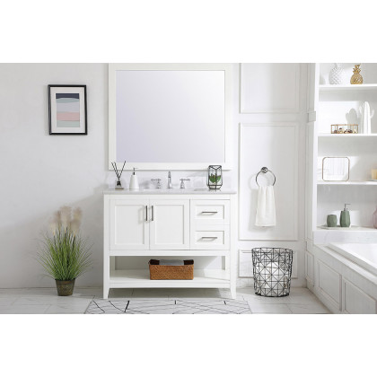 Elegant Bathroom Vanity - White (VF16042WH-BS)