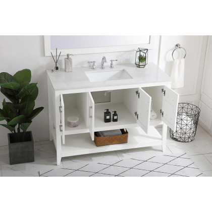 Elegant Bathroom Vanity - White (VF16048WH)