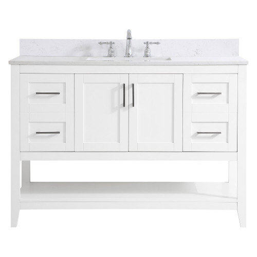 Elegant Bathroom Vanity - White (VF16048WH-BS)