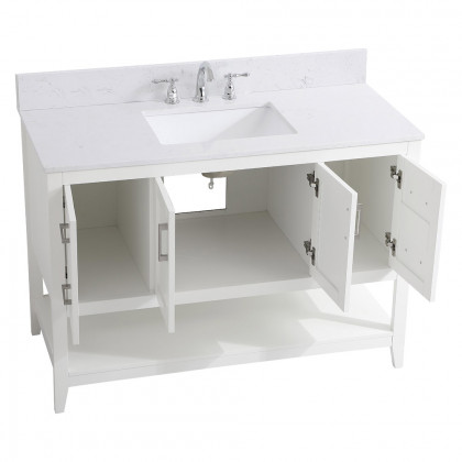 Elegant Bathroom Vanity - White (VF16048WH-BS)