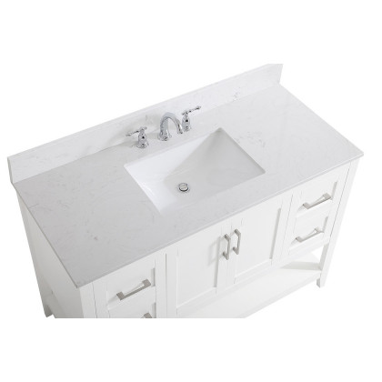 Elegant Bathroom Vanity - White (VF16048WH-BS)