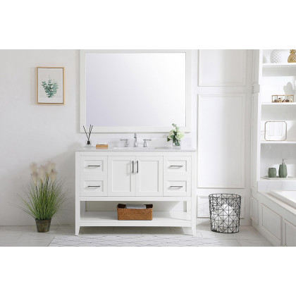 Elegant Bathroom Vanity - White (VF16048WH-BS)