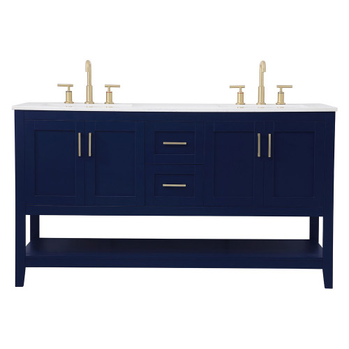 Elegant Bathroom Vanity - Blue (VF16060DBL)