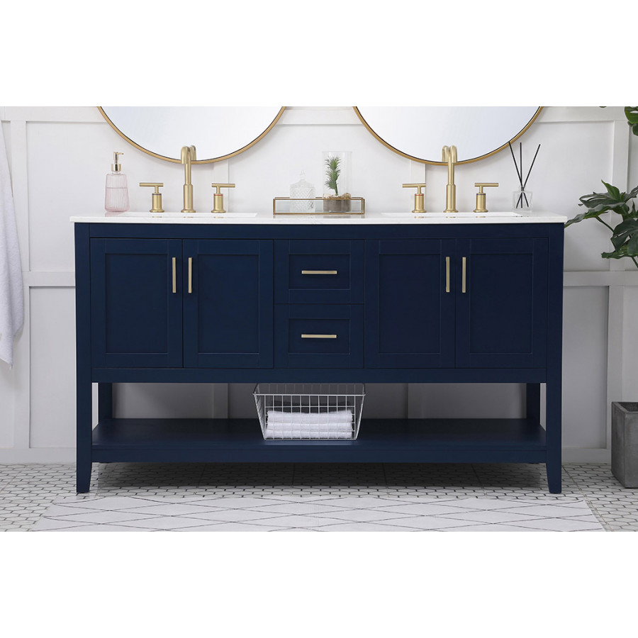 Elegant Bathroom Vanity - Blue (VF16060DBL)