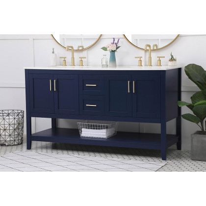 Elegant Bathroom Vanity - Blue (VF16060DBL)