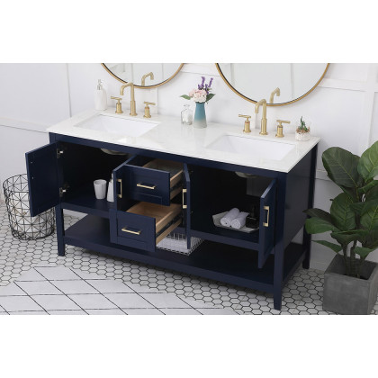 Elegant Bathroom Vanity - Blue (VF16060DBL)