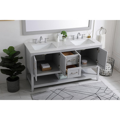 Elegant Bathroom Vanity - Gray (VF16060DGR)