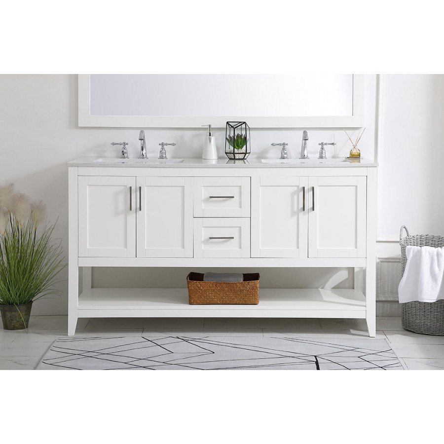 Elegant Bathroom Vanity - White (VF16060DWH)