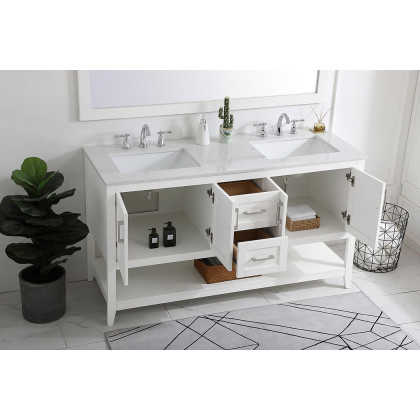 Elegant Bathroom Vanity - White (VF16060DWH)