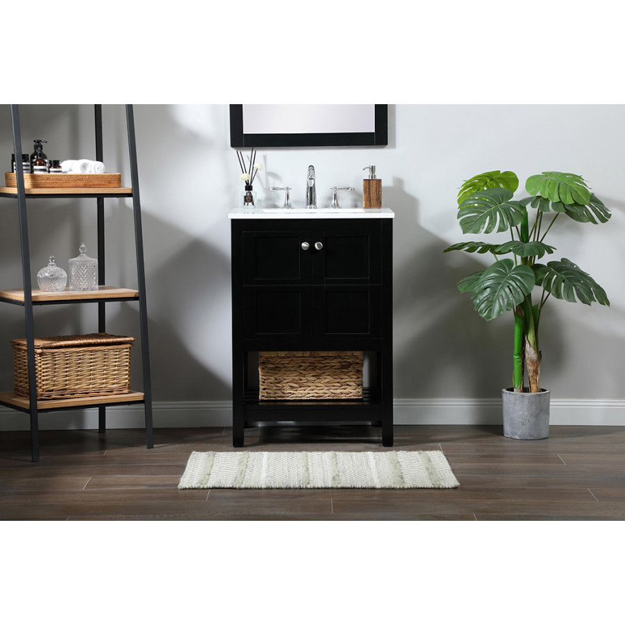 Elegant Bathroom Vanity - Black (VF16424BK)