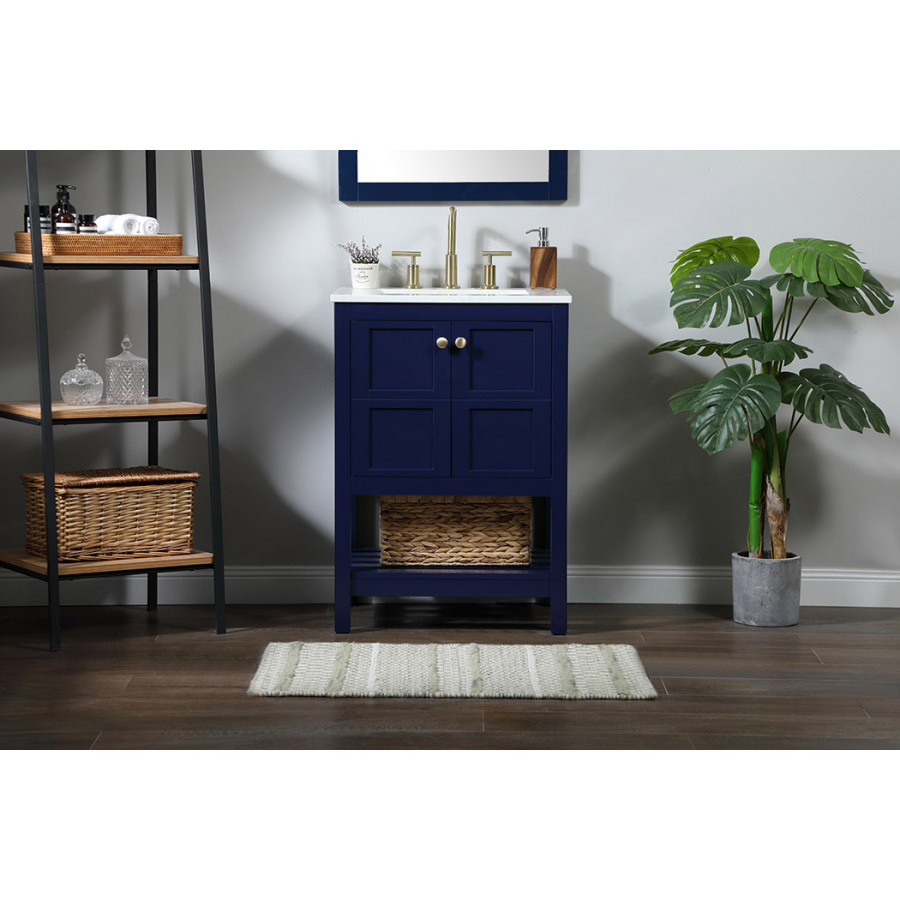 Elegant Bathroom Vanity - Blue (VF16424BL)