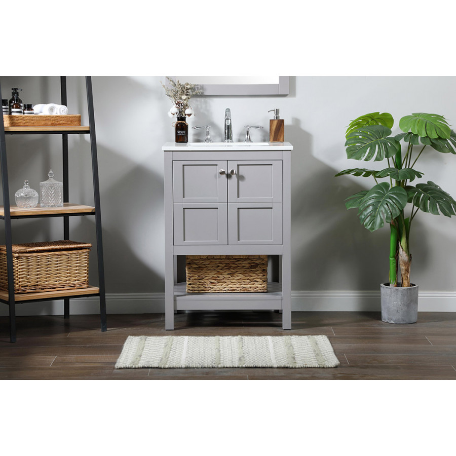 Elegant Bathroom Vanity - Gray (VF16424GR)