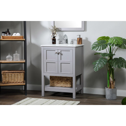 Elegant Bathroom Vanity - Gray (VF16424GR)