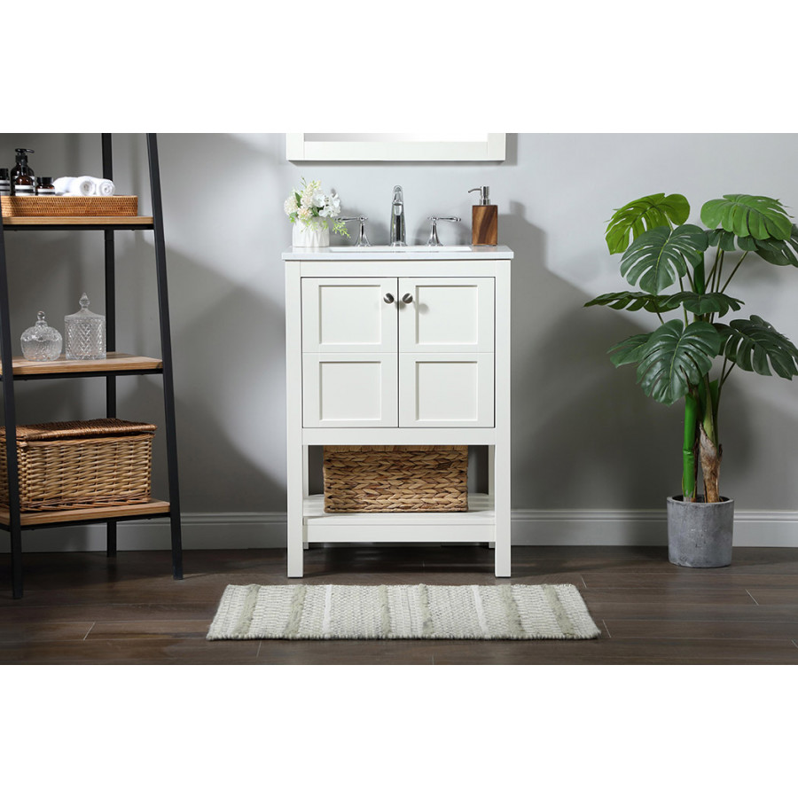 Elegant Bathroom Vanity - White (VF16424WH)