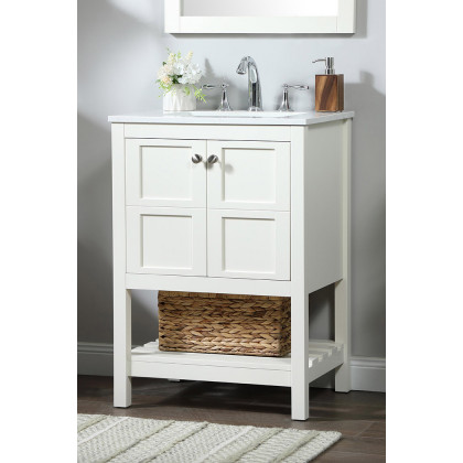 Elegant Bathroom Vanity - White (VF16424WH)