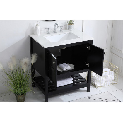 Elegant Bathroom Vanity - Black (VF16430BK)