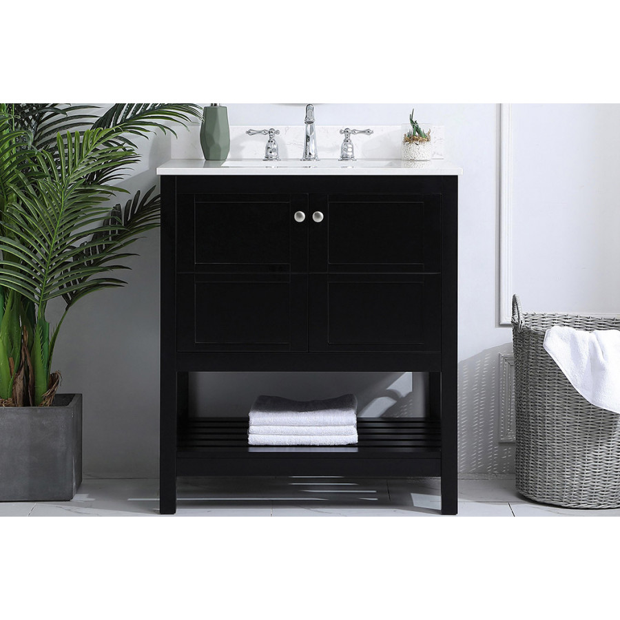 Elegant Bathroom Vanity - Black (VF16430BK-BS)