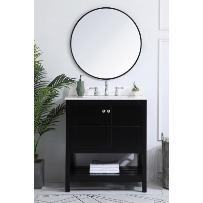 Elegant Bathroom Vanity - Black (VF16430BK-BS)