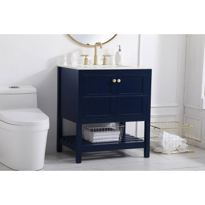 Elegant Bathroom Vanity - Blue (VF16430BL-BS)