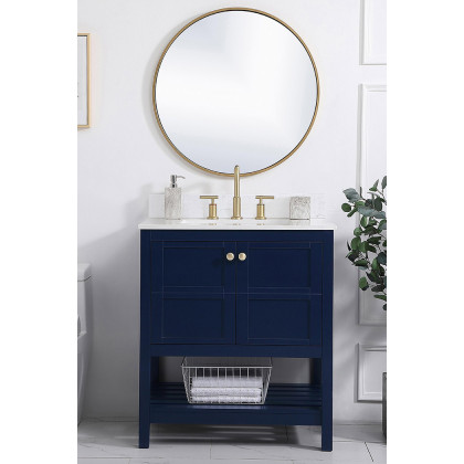 Elegant Bathroom Vanity - Blue (VF16430BL-BS)